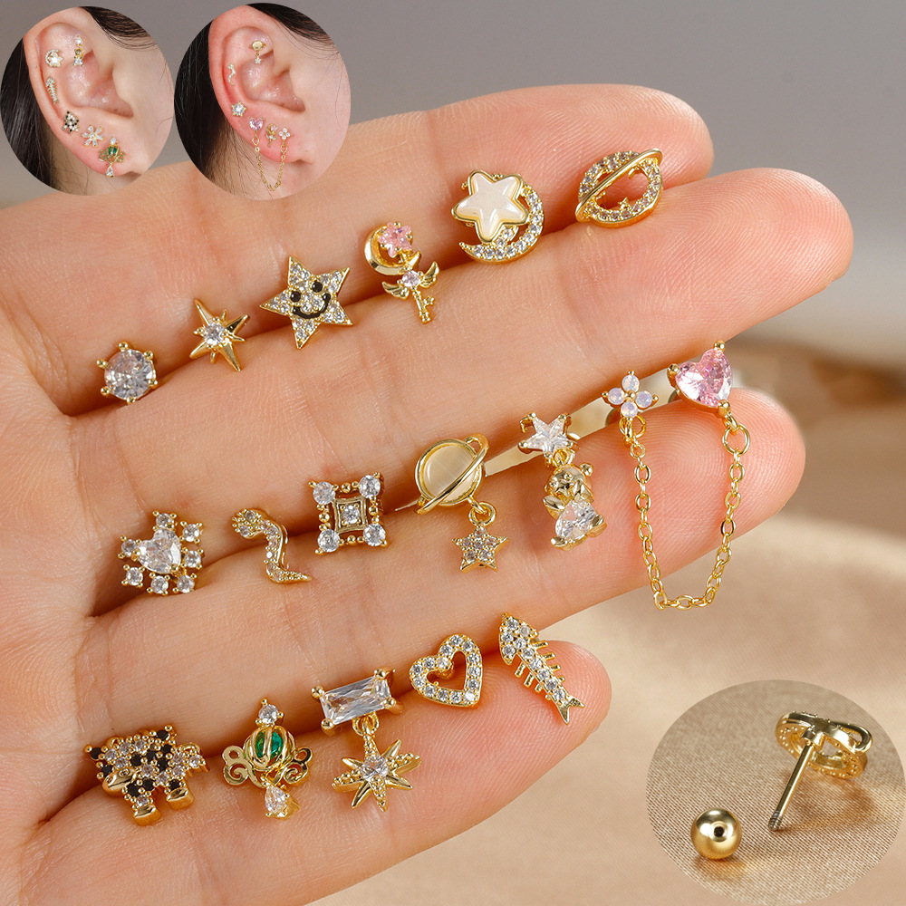 1pc Cartilage Ear Piercing Ear - Body Jewelry Surgical Steel recension och pris